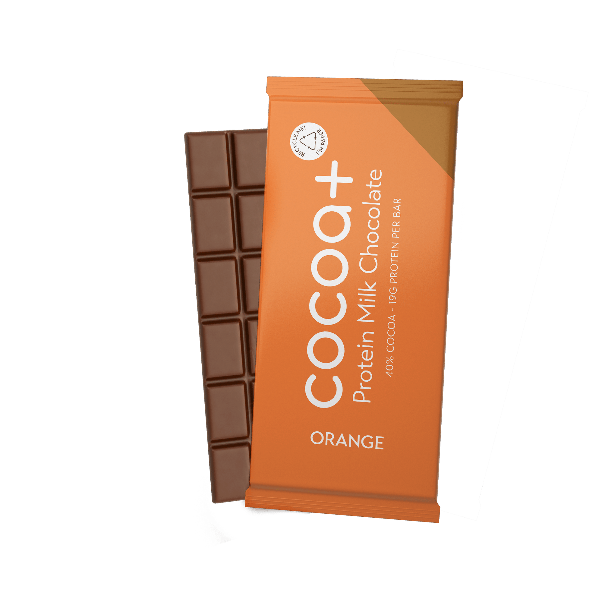 40 Orange Milk Protein Chocolate Slab (70g) cocoa+ Protein Chocolate